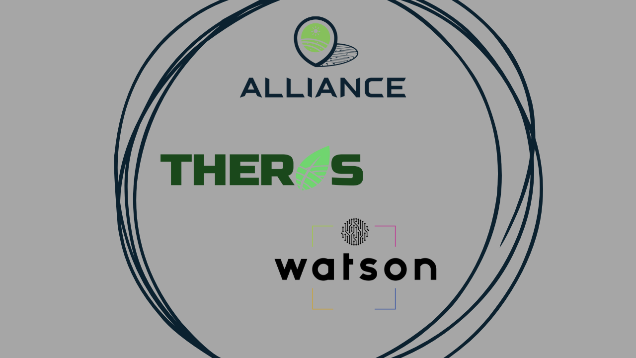 logos of the three projects (ALLIANCE, THEROS and WATSON) within a circle